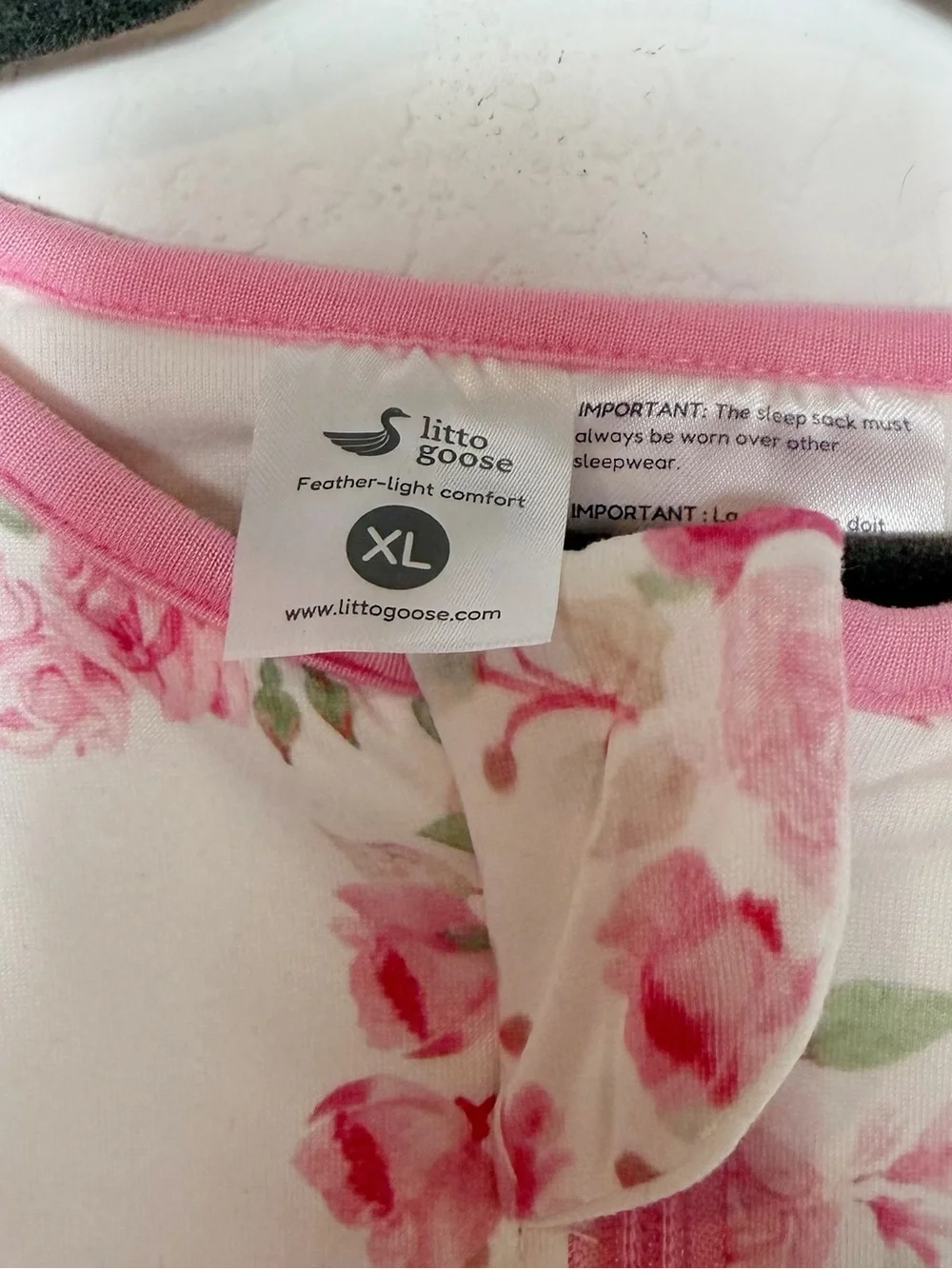 Litto Goose Pink Floral Sleep Sack Toddler XL 3T-4T NWOT